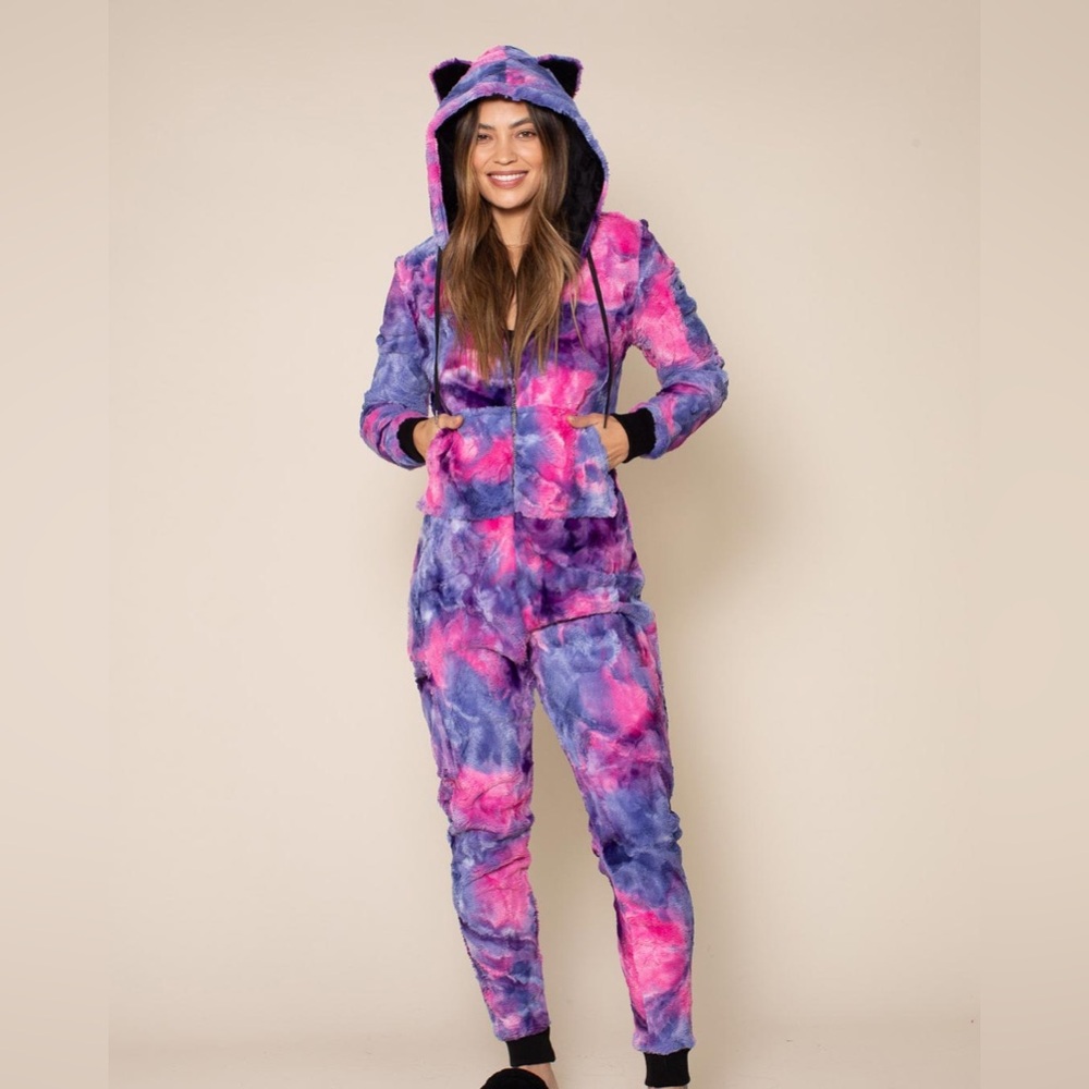 SpiritHoods Cotton Candy Faux Fur Onesie with Cat Ears